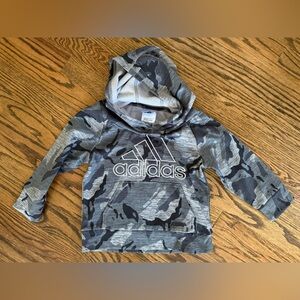 Adidas Kids Black and Gray Camo Hoodie, 2T
